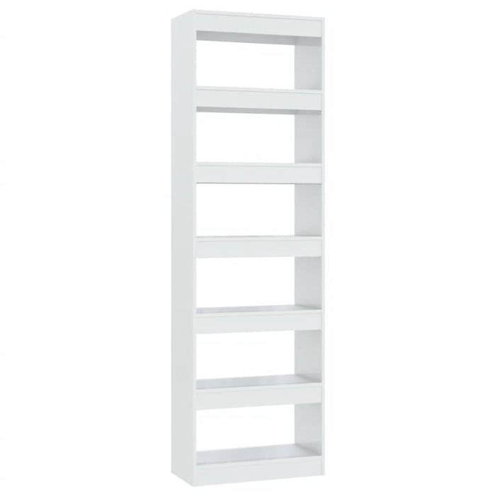Book Cabinet Room Divider Glossy Look White 60x30x198 Cm
