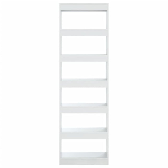 Book Cabinet Room Divider Glossy Look White 60x30x198 Cm
