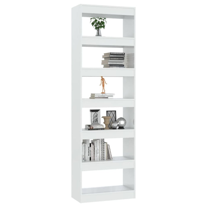 Book Cabinet Room Divider Glossy Look White 60x30x198 Cm