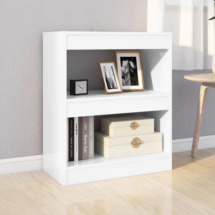 Book Cabinet Room Divider Glossy Look White 60x30x72 Cm