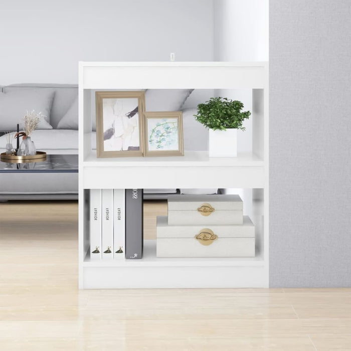 Book Cabinet Room Divider Glossy Look White 60x30x72 Cm