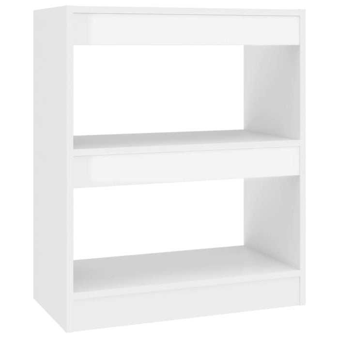 Book Cabinet Room Divider Glossy Look White 60x30x72 Cm