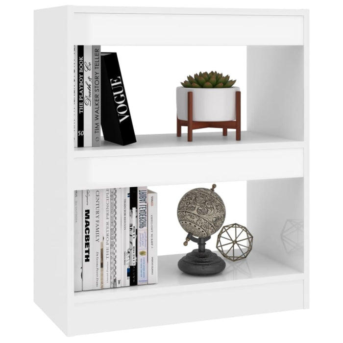 Book Cabinet Room Divider Glossy Look White 60x30x72 Cm