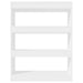 Book Cabinet Room Divider Glossy Look White 80x30x103 Cm