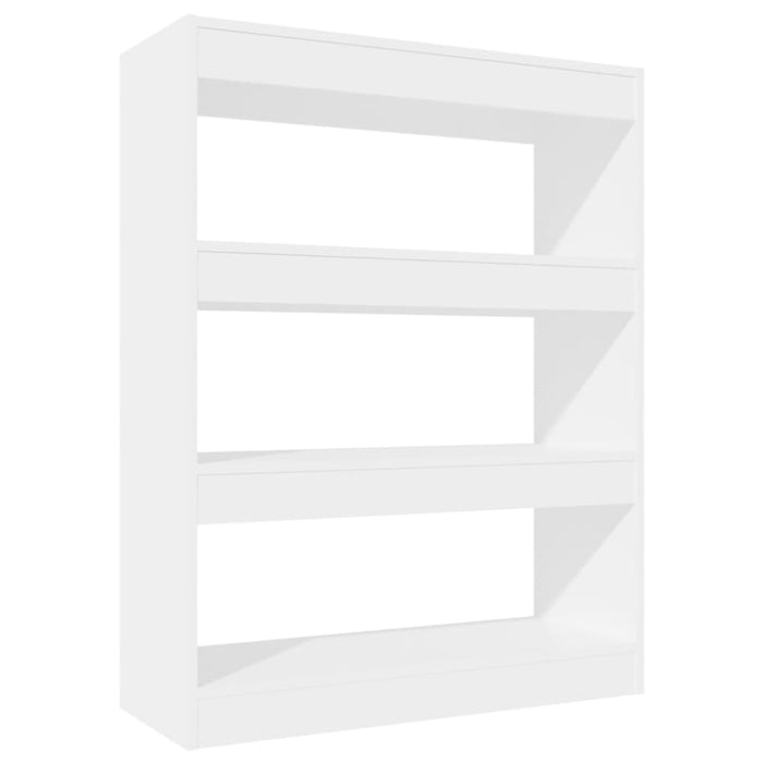 Book Cabinet Room Divider Glossy Look White 80x30x103 Cm