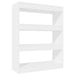 Book Cabinet Room Divider Glossy Look White 80x30x103 Cm
