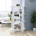 Book Cabinet Room Divider Glossy Look White 80x30x123.5 Cm