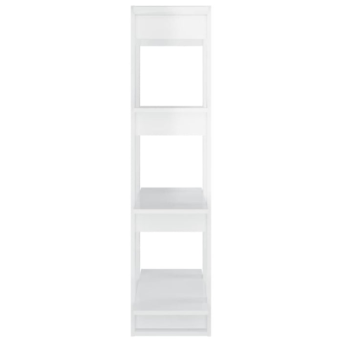 Book Cabinet Room Divider Glossy Look White 80x30x123.5 Cm