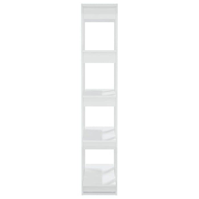 Book Cabinet Room Divider Glossy Look White 80x30x160 Cm