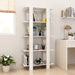 Book Cabinet Room Divider Glossy Look White 80x30x160 Cm