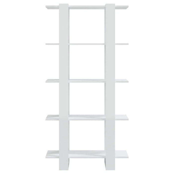 Book Cabinet Room Divider Glossy Look White 80x30x160 Cm