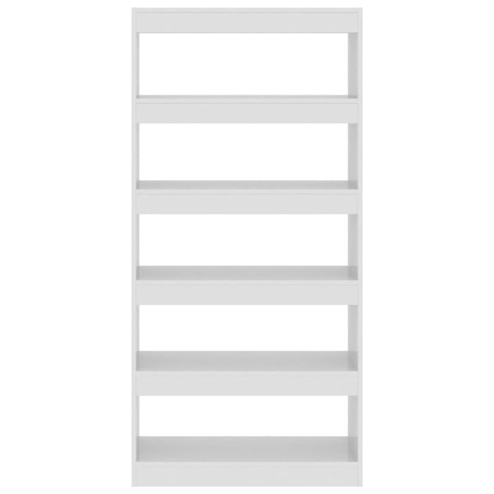 Book Cabinet Room Divider Glossy Look White 80x30x166 Cm