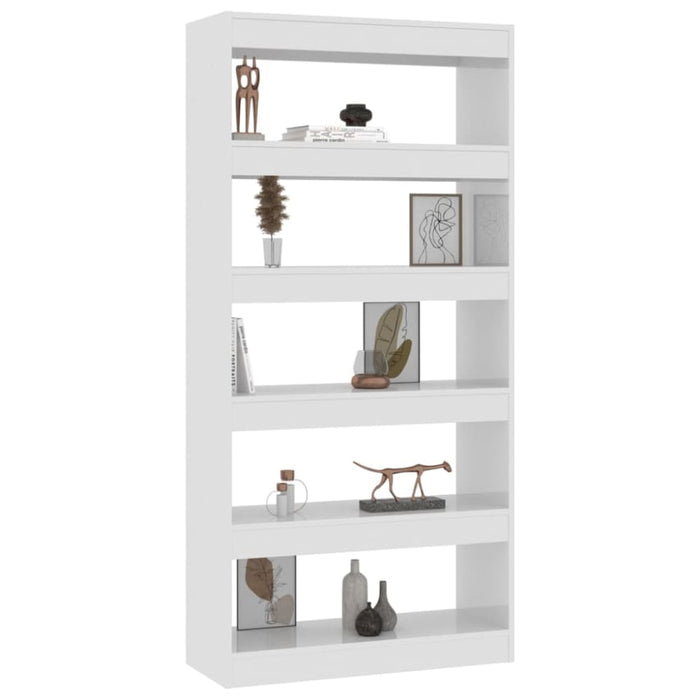 Book Cabinet Room Divider Glossy Look White 80x30x166 Cm
