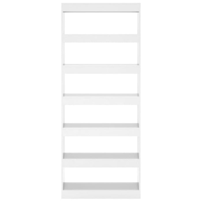 Book Cabinet Room Divider Glossy Look White 80x30x198 Cm