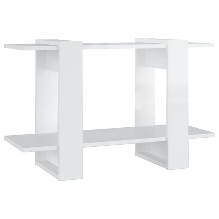 Book Cabinet Room Divider Glossy Look White 80x30x51 Cm