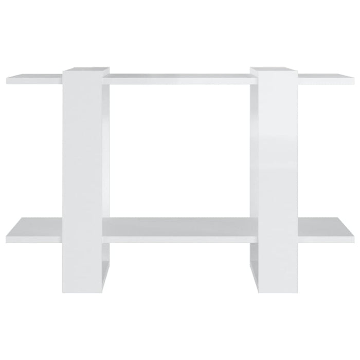 Book Cabinet Room Divider Glossy Look White 80x30x51 Cm