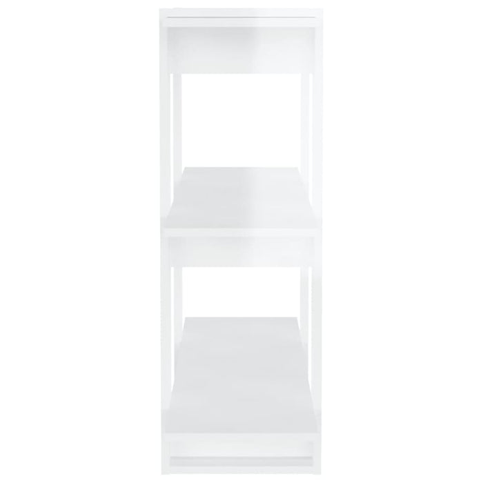 Book Cabinet Room Divider Glossy Look White 80x30x87 Cm