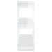 Book Cabinet Room Divider Glossy Look White 80x30x87 Cm