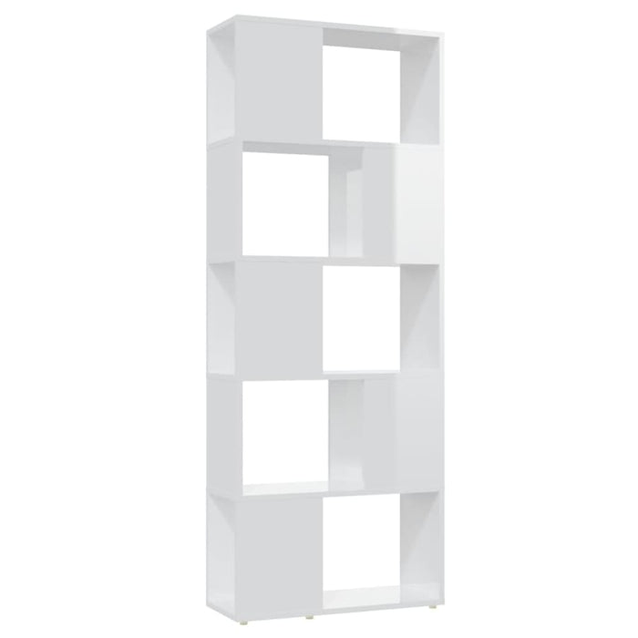 Book Cabinet Room Divider Glossy Look White Nbkbkp