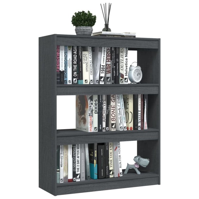 Book Cabinet Room Divider Grey 100x30x103 Cm Solid Pinewood
