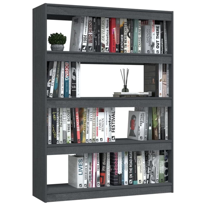 Book Cabinet Room Divider Grey 100x30x135.5 Cm Solid