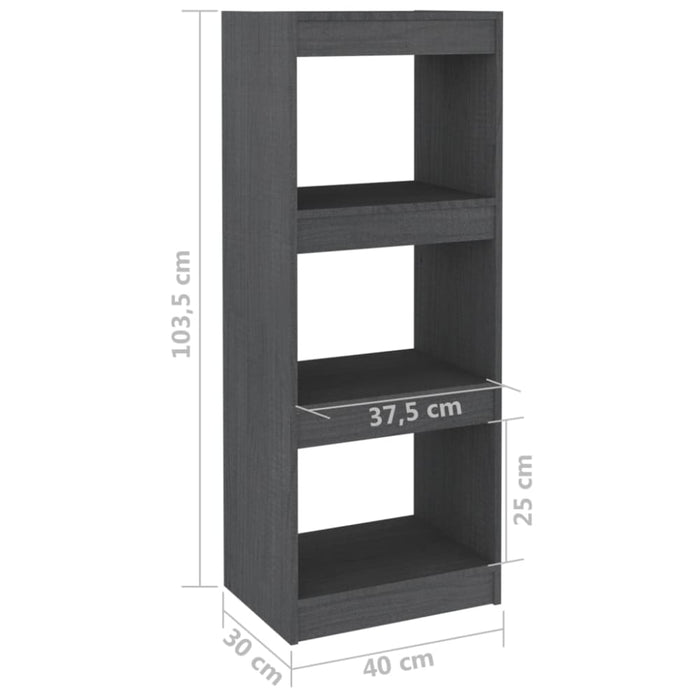 Book Cabinet Room Divider Grey 40x30x103.5 Cm Solid