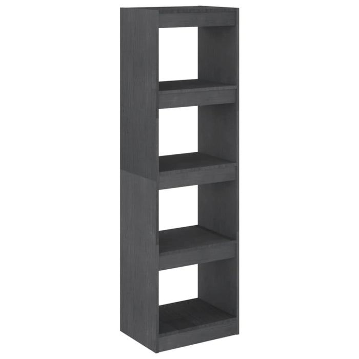 Book Cabinet Room Divider Grey 40x30x135.5 Cm Pinewood