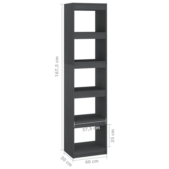 Book Cabinet Room Divider Grey 40x30x167.5 Cm Solid