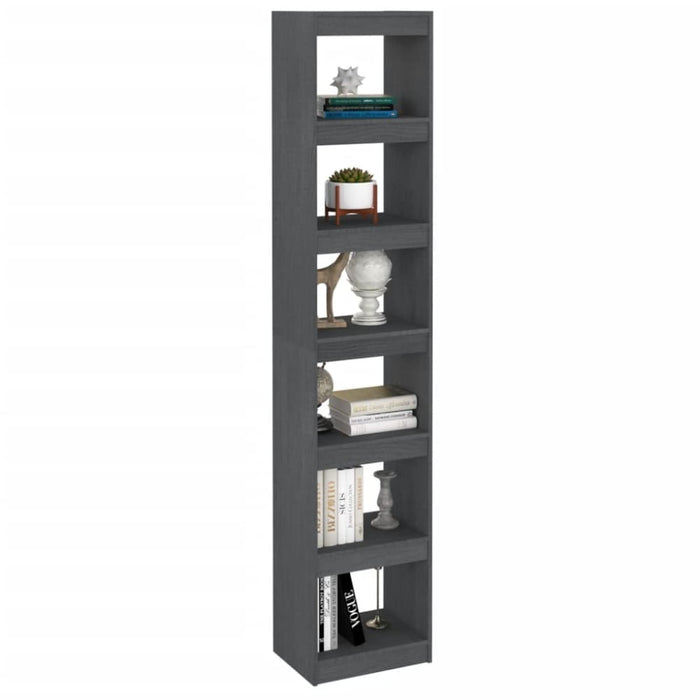 Book Cabinet Room Divider Grey 40x30x199 Cm Solid Pinewood