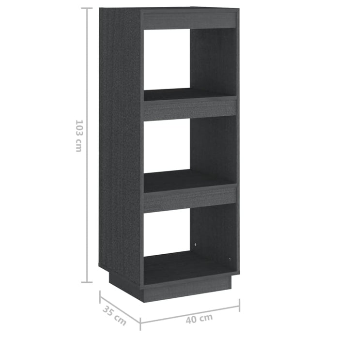 Book Cabinet Room Divider Grey 40x35x103 Cm Solid Pinewood