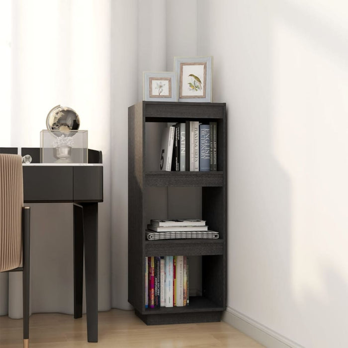 Book Cabinet Room Divider Grey 40x35x103 Cm Solid Pinewood