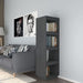 Book Cabinet Room Divider Grey 40x35x135 Cm Solid Pinewood