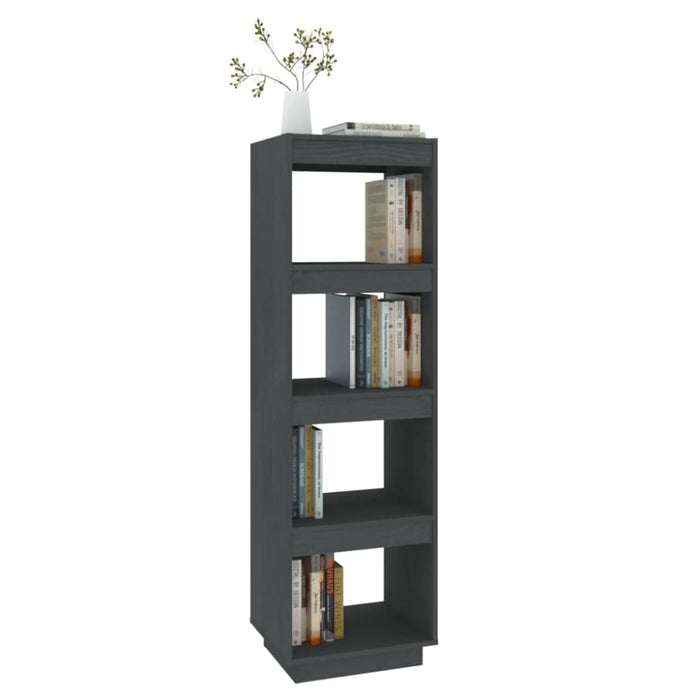Book Cabinet Room Divider Grey 40x35x135 Cm Solid Pinewood