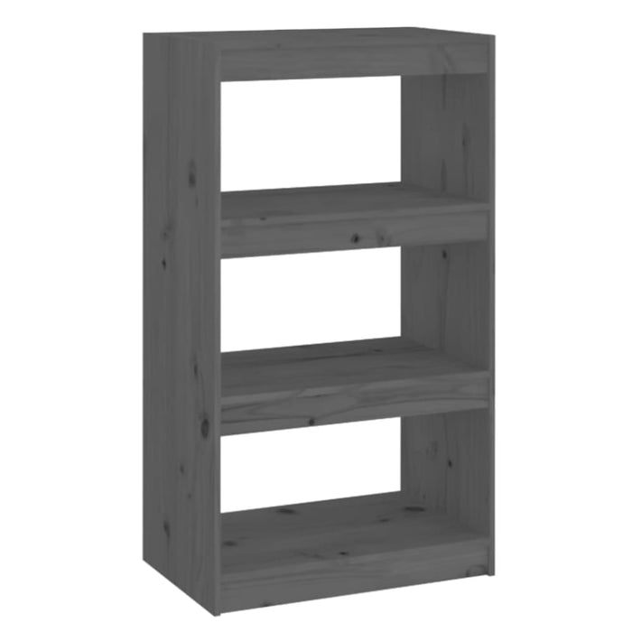 Book Cabinet Room Divider Grey 60x30x103.5 Cm Solid Wood