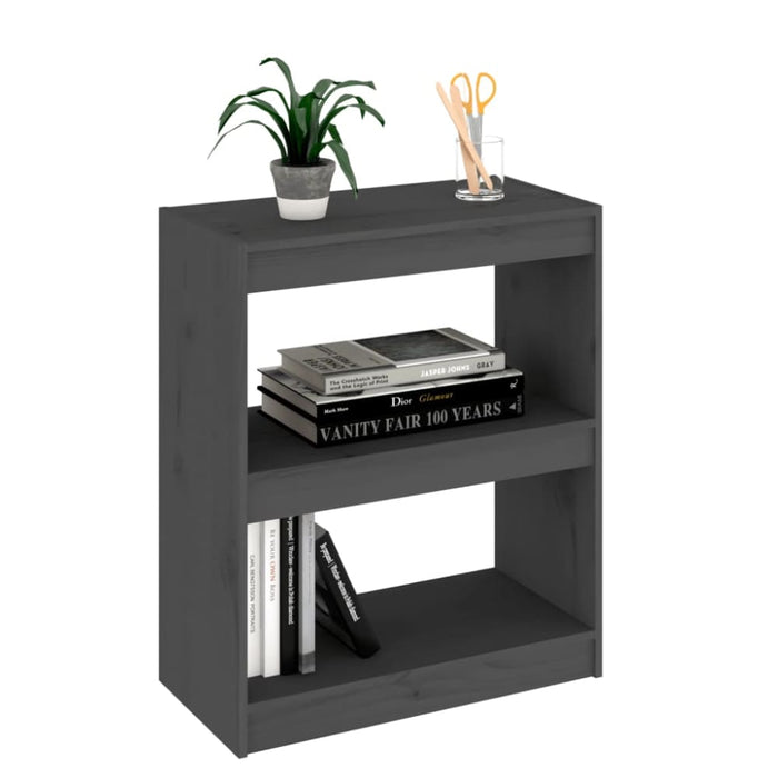 Book Cabinet Room Divider Grey 60x30x71.5 Cm Solid Wood