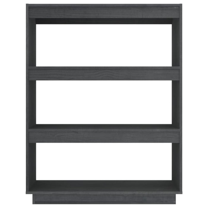 Book Cabinet Room Divider Grey 80x35x103 Cm Solid Pinewood