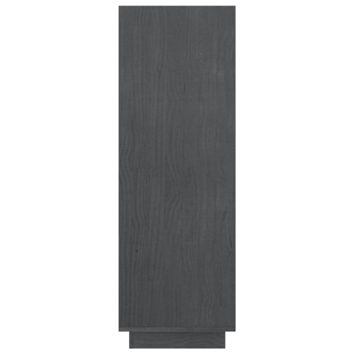 Book Cabinet Room Divider Grey 80x35x103 Cm Solid Pinewood