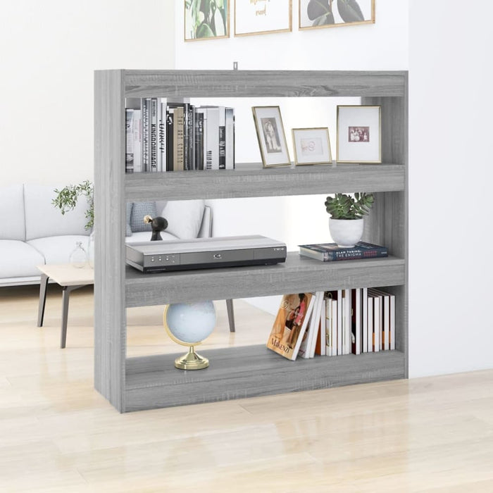 Book Cabinet Room Divider Grey Sonoma 100x30x103 Cm Notltt