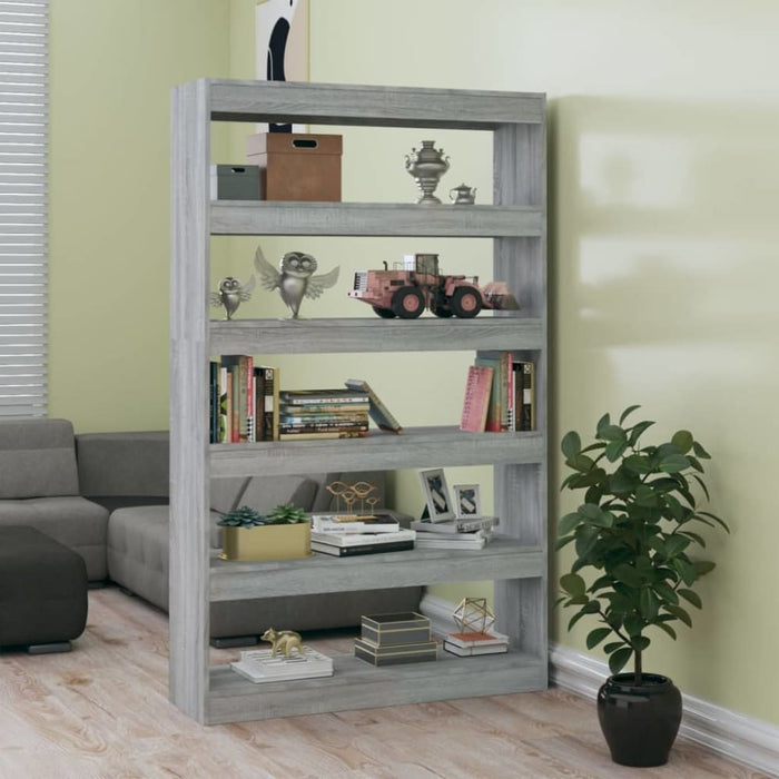 Book Cabinet Room Divider Grey Sonoma 100x30x166 Cm Notltk