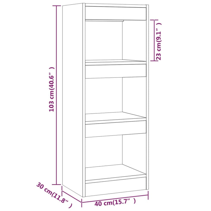 Book Cabinet Room Divider Grey Sonoma 40x30x103 Cm