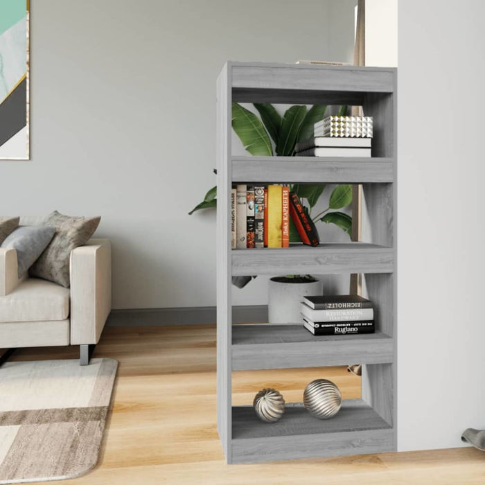 Book Cabinet Room Divider Grey Sonoma 60x30x135 Cm