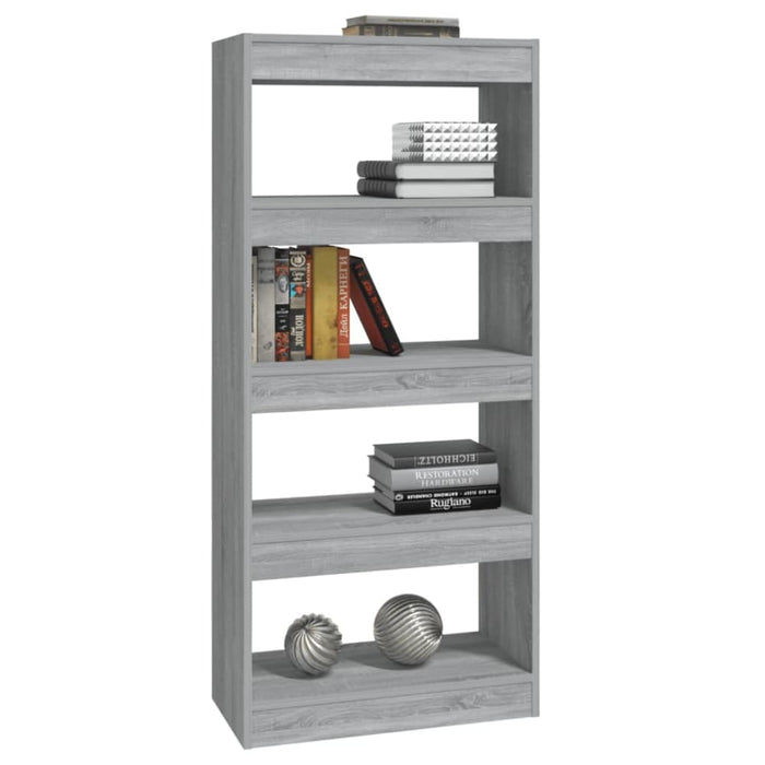 Book Cabinet Room Divider Grey Sonoma 60x30x135 Cm