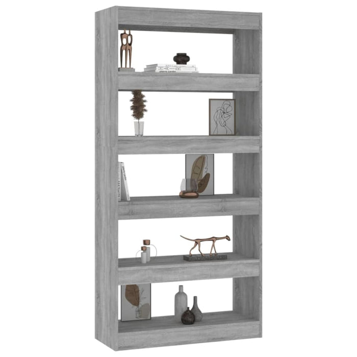 Book Cabinet Room Divider Grey Sonoma 80x30x166 Cm