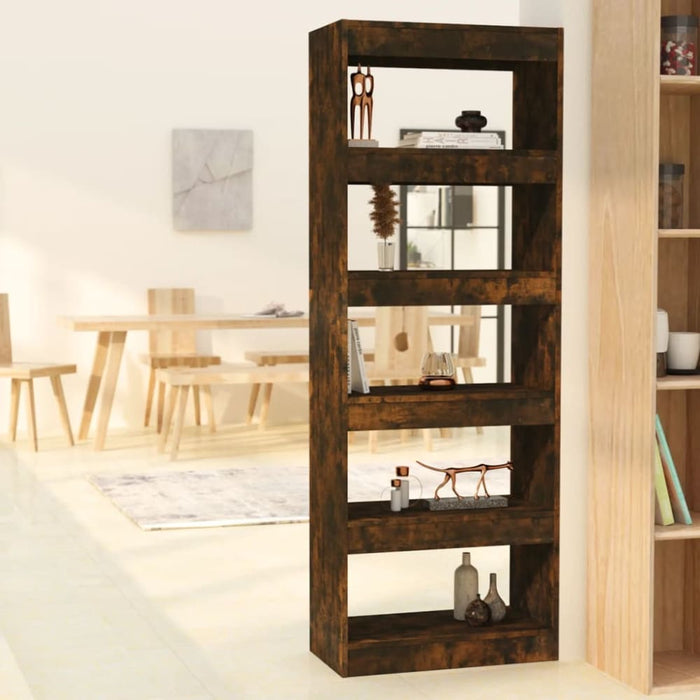 Book Cabinet Room Divider Smoked Oak 60x30x166 Cm