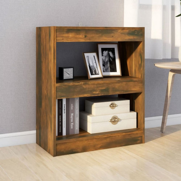 Book Cabinet Room Divider Smoked Oak 60x30x72 Cm Notpkk