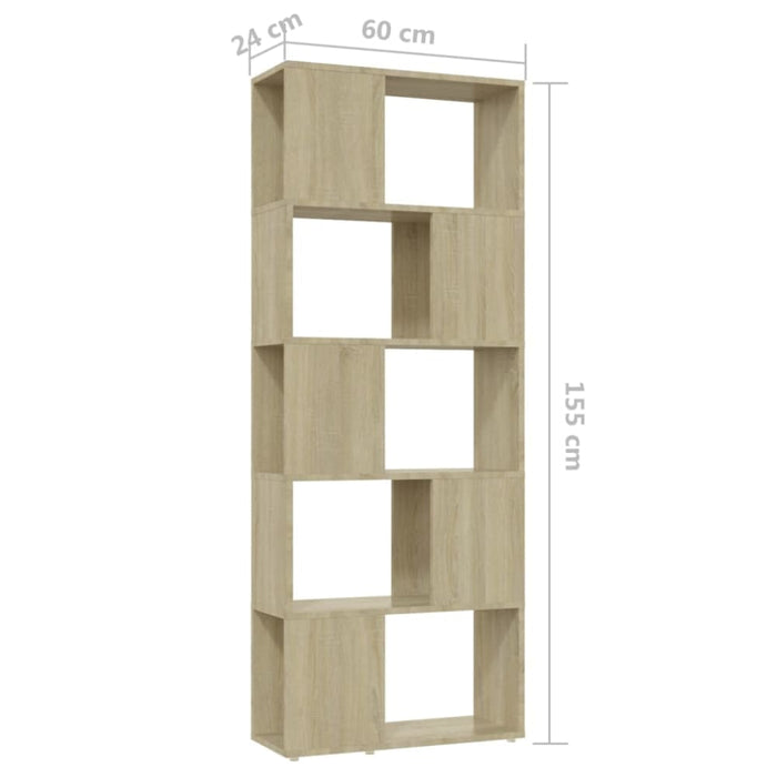 Book Cabinet Room Divider Sonoma Oak 60x24x155 Cm Nbkbkx