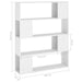 Book Cabinet Room Divider White 100x24x124 Cm Nbkonn