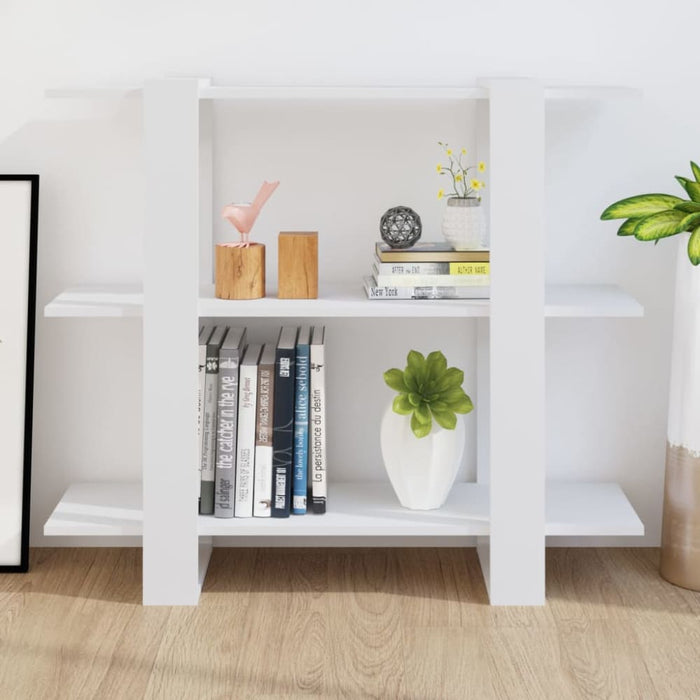 Book Cabinet Room Divider White 100x30x87 Cm Noopai