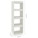 Book Cabinet Room Divider White 40x35x135 Cm Solid Pinewood