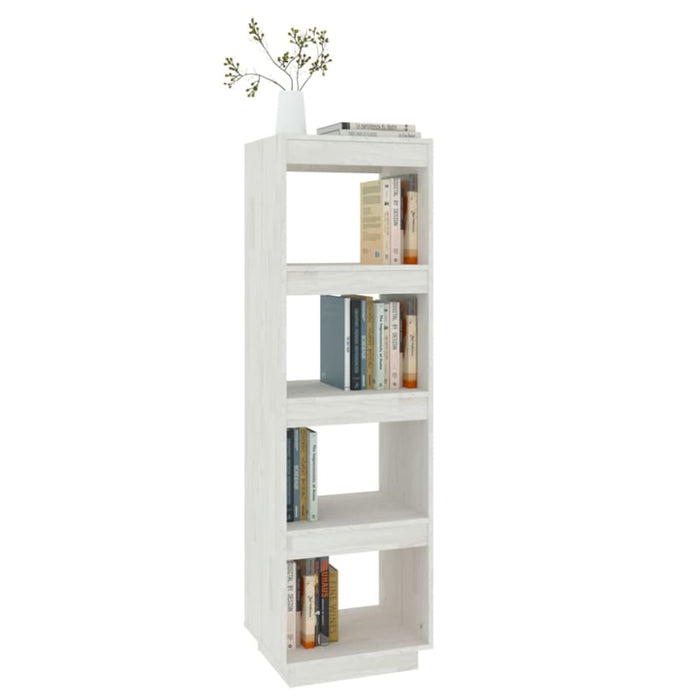 Book Cabinet Room Divider White 40x35x135 Cm Solid Pinewood